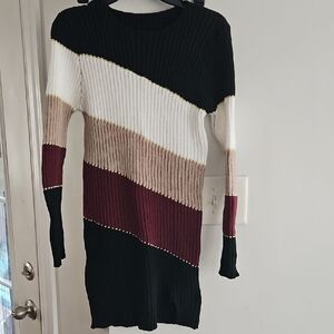 SHEIN Multicolor Long Sleeve Knit Dress